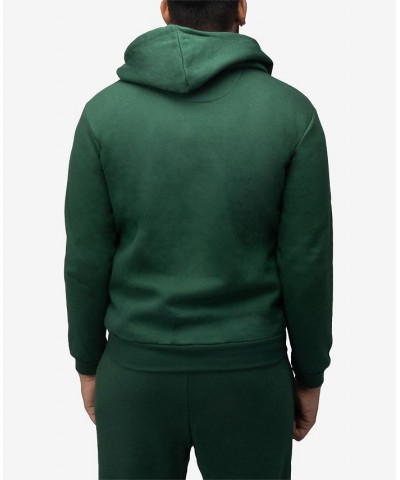 Men's Fleece Full-Zip Hoodie with Chest Pocket Green $20.40 Sweatshirt