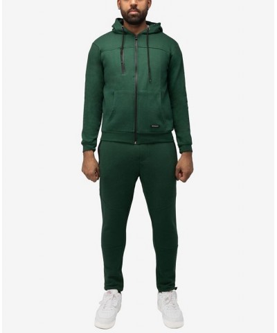 Men's Fleece Full-Zip Hoodie with Chest Pocket Green $20.40 Sweatshirt