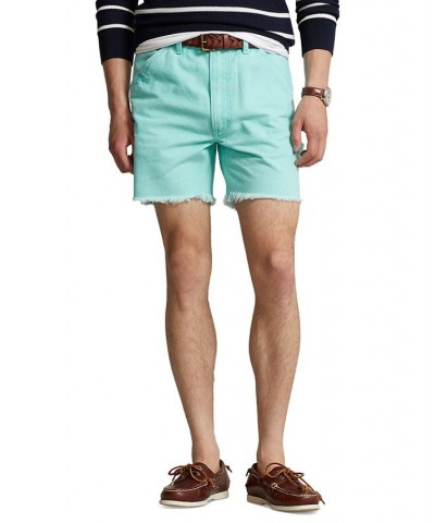 Men's 6-Inch Relaxed Fit Canvas Shorts Blue $33.12 Shorts