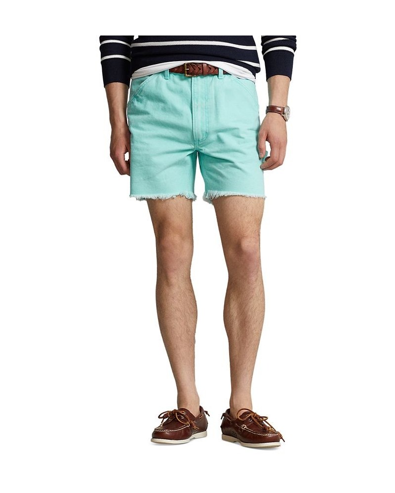 Men's 6-Inch Relaxed Fit Canvas Shorts Blue $33.12 Shorts