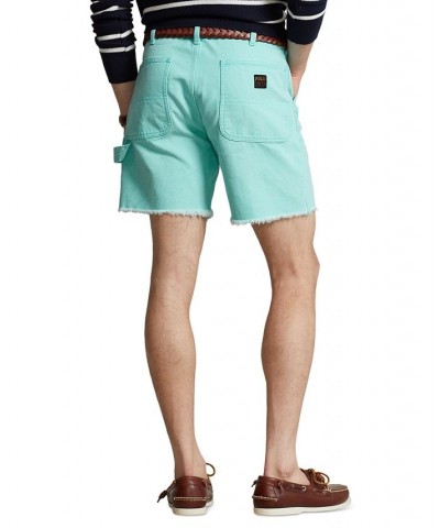 Men's 6-Inch Relaxed Fit Canvas Shorts Blue $33.12 Shorts