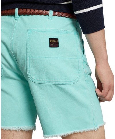 Men's 6-Inch Relaxed Fit Canvas Shorts Blue $33.12 Shorts