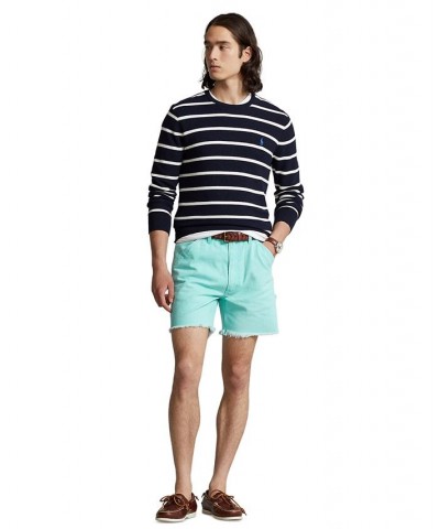 Men's 6-Inch Relaxed Fit Canvas Shorts Blue $33.12 Shorts