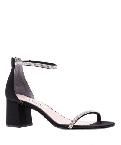 Women's Barby Block Heel Evening Sandals Black $52.47 Shoes