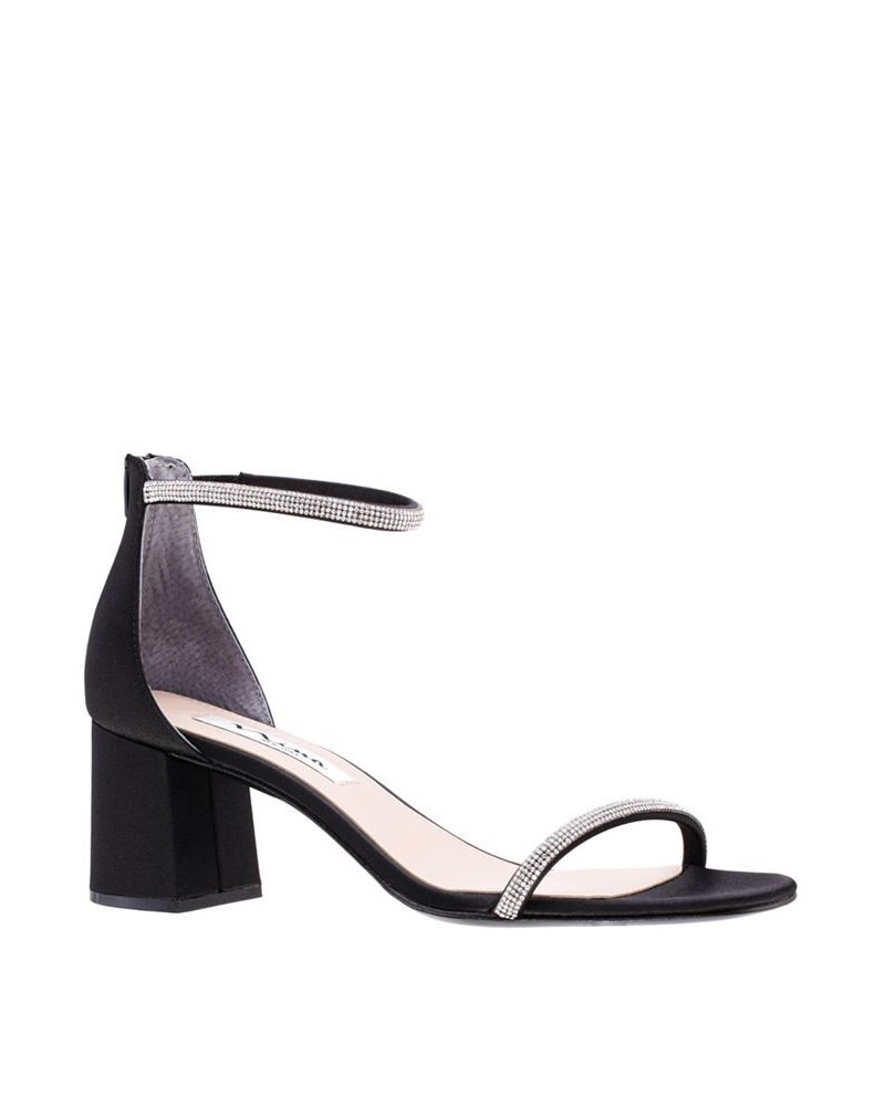 Women's Barby Block Heel Evening Sandals Black $52.47 Shoes