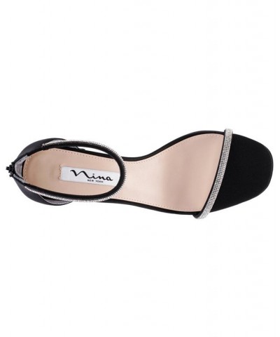 Women's Barby Block Heel Evening Sandals Black $52.47 Shoes