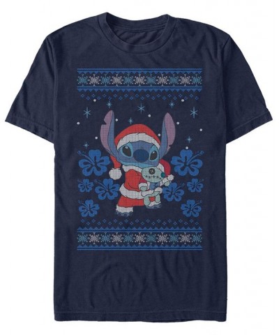 Men's Holiday Stitch Short Sleeve T-Shirt Blue $17.50 T-Shirts