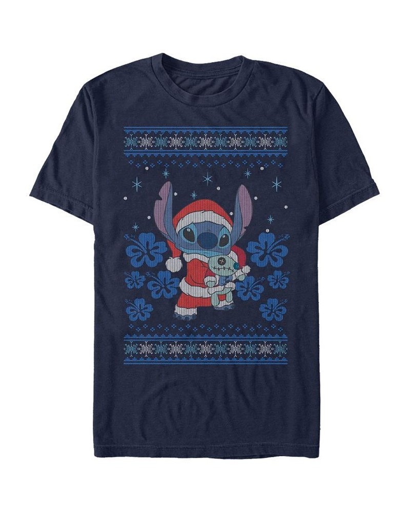 Men's Holiday Stitch Short Sleeve T-Shirt Blue $17.50 T-Shirts