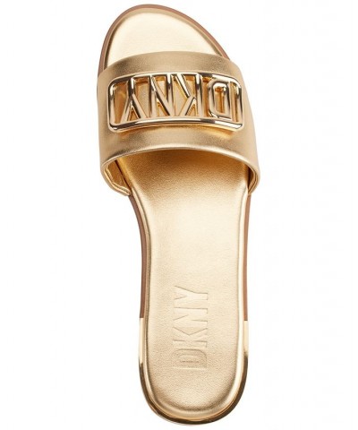 Women's Waldina Slip-On Slide Sandals Gold $41.28 Shoes