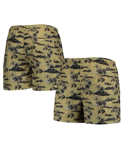 Men's Gold Colorado Buffaloes Island Palm Swim Trunks $19.27 Swimsuits