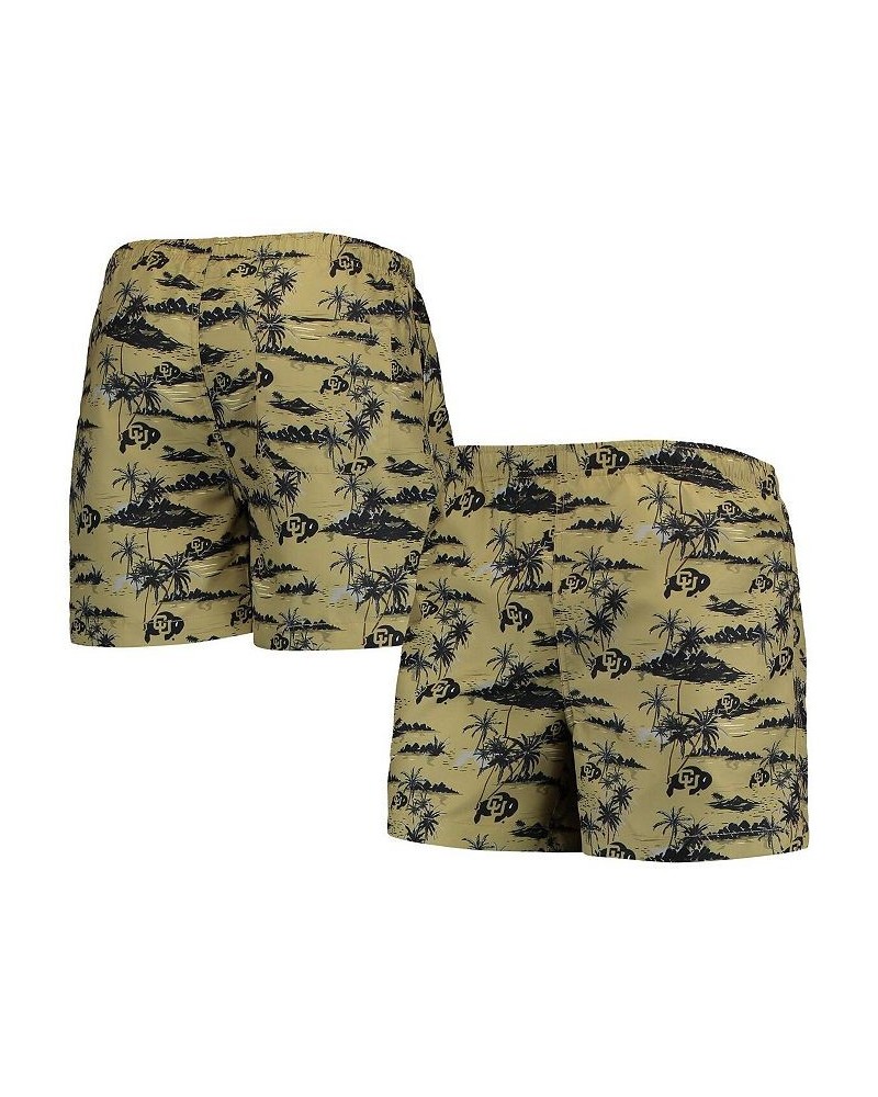 Men's Gold Colorado Buffaloes Island Palm Swim Trunks $19.27 Swimsuits