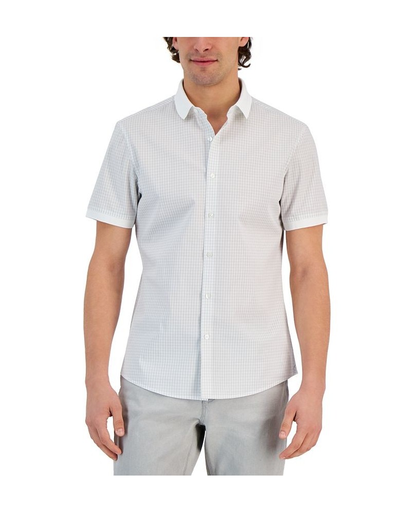 Men's Slim-Fit Short-Sleeve Gingham Shirt PD03 $51.74 Shirts