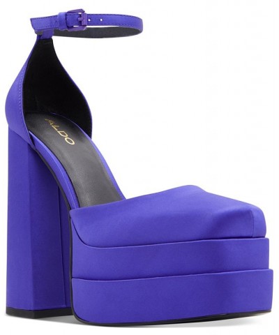 Grandle Ankle-Strap Double Platform Pumps Purple $64.40 Shoes