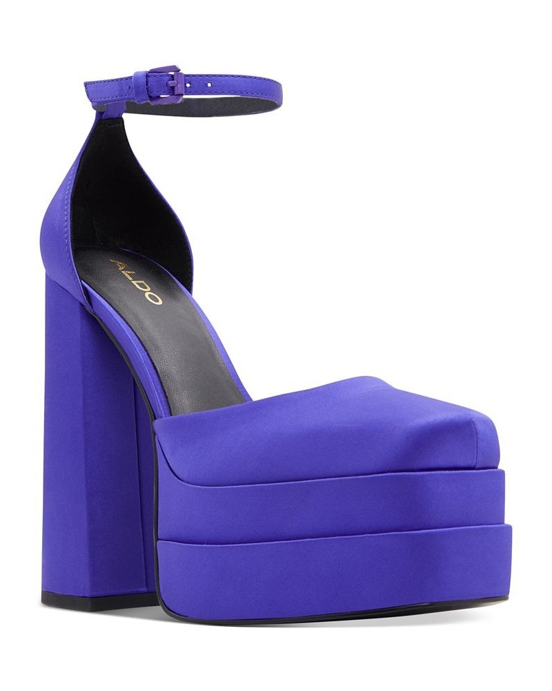 Grandle Ankle-Strap Double Platform Pumps Purple $64.40 Shoes