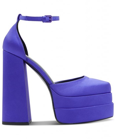 Grandle Ankle-Strap Double Platform Pumps Purple $64.40 Shoes