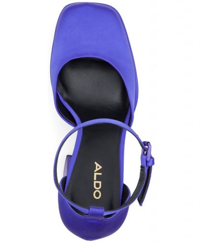 Grandle Ankle-Strap Double Platform Pumps Purple $64.40 Shoes