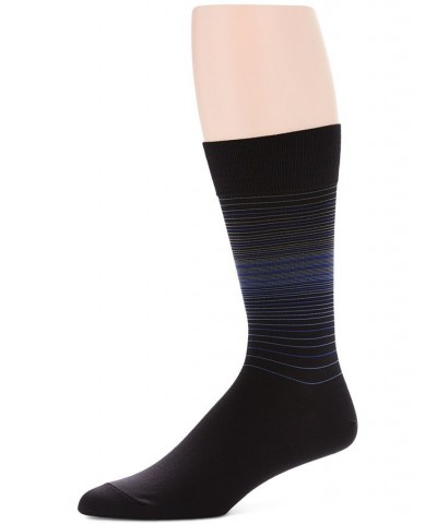 Perry Ellis Striped Dress Socks Black $12.00 Socks