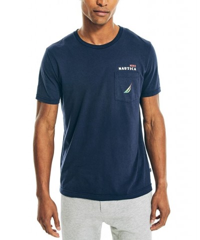 Men's Sustainably Crafted Graphic Back T-Shirt Blue $18.42 T-Shirts