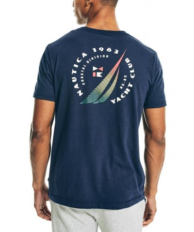 Men's Sustainably Crafted Graphic Back T-Shirt Blue $18.42 T-Shirts