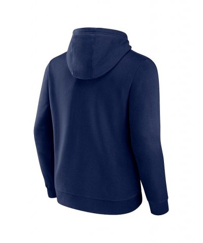 Men's Branded Navy Michigan Wolverines Arch and Logo Tackle Twill Pullover Hoodie $24.00 Sweatshirt