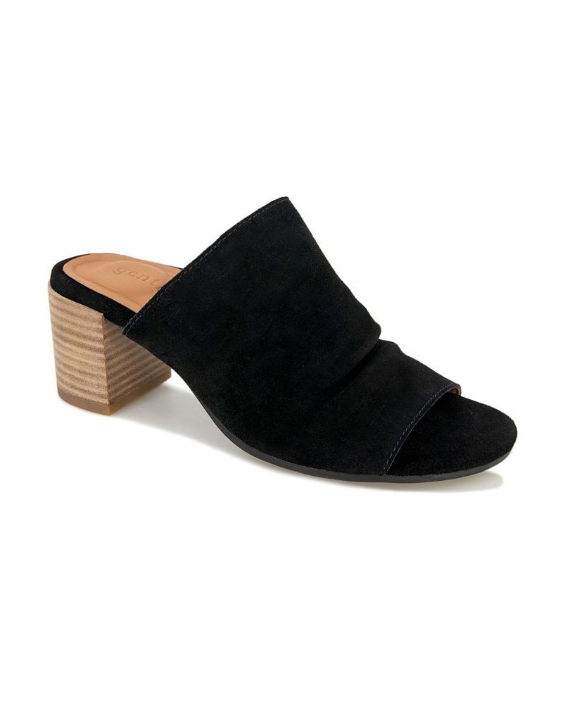 Women's Chas Slip-On Heeled Sandals Black $60.86 Shoes