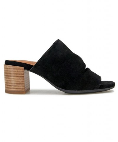 Women's Chas Slip-On Heeled Sandals Black $60.86 Shoes