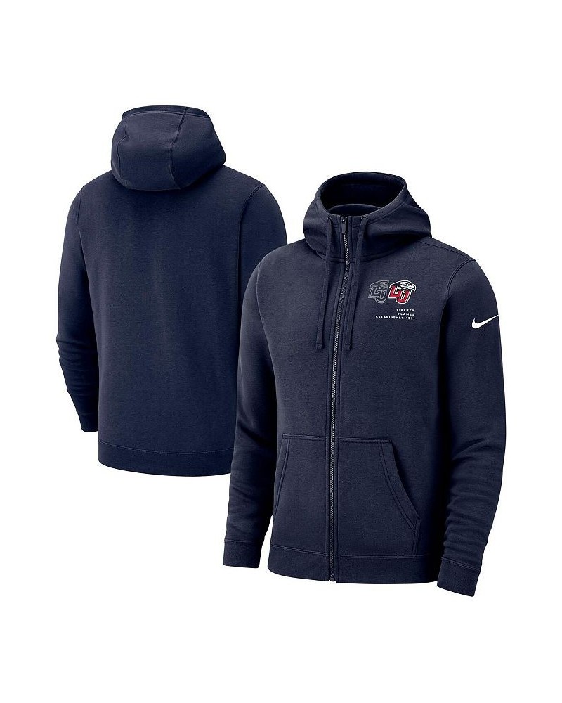 Men's Navy Liberty Flames Club Full-Zip Hoodie $39.95 Sweatshirt