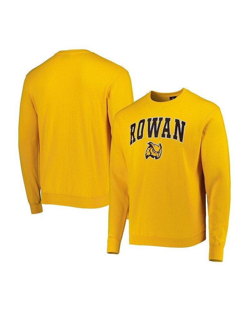 Men's Gold Rowan Profs Arch Over Logo Pullover Sweatshirt $25.00 Sweatshirt