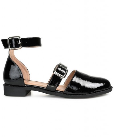 Women's Constance Ankle-Strap Flats Black $51.29 Shoes