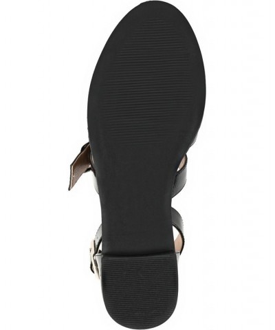 Women's Constance Ankle-Strap Flats Black $51.29 Shoes