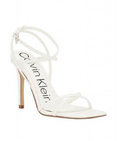 Women's Tegin Strappy Dress High Heel Sandals White $41.58 Shoes