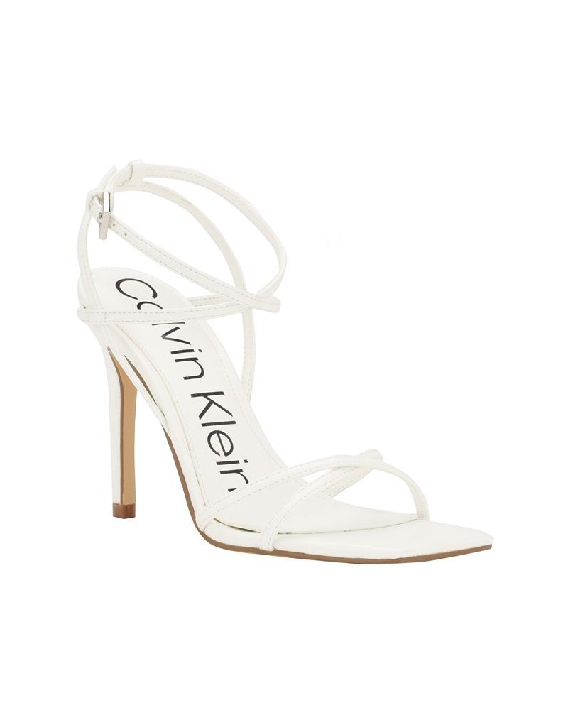 Women's Tegin Strappy Dress High Heel Sandals White $41.58 Shoes