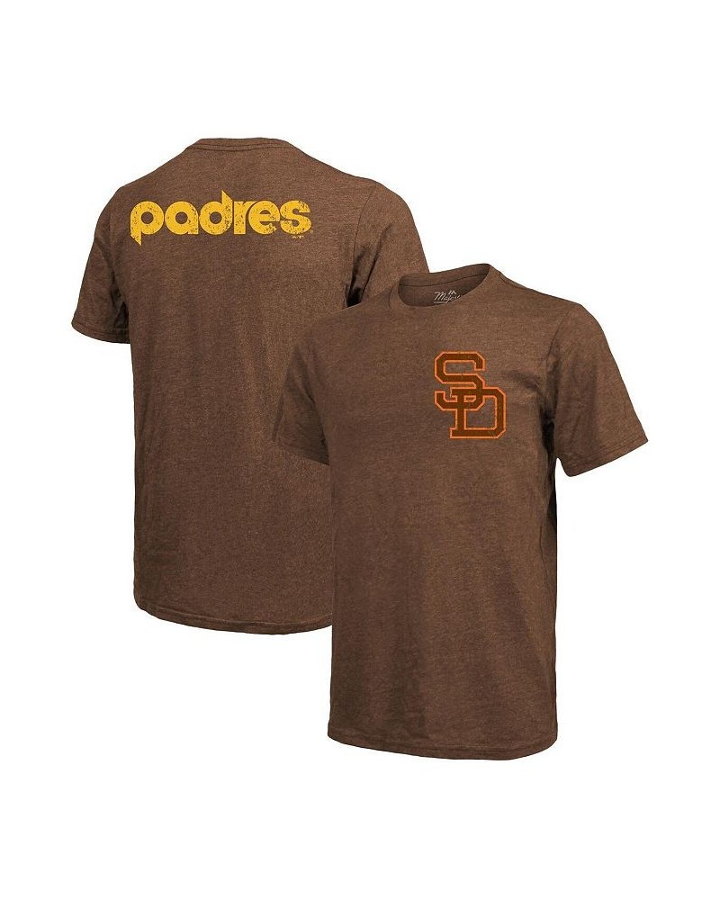 Men's Threads Brown San Diego Padres Throwback Logo Tri-Blend T-shirt $30.24 T-Shirts