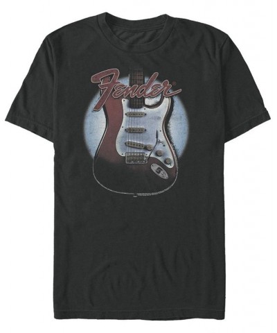 Men's Guitar Lockup Short Sleeve Crew T-shirt Black $20.99 T-Shirts