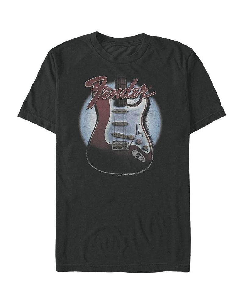 Men's Guitar Lockup Short Sleeve Crew T-shirt Black $20.99 T-Shirts