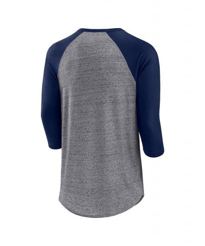 Men's Branded Heathered Gray, Navy Boston Red Sox Iconic Above Heat Speckled Raglan Henley 3/4 Sleeve T-shirt $18.40 T-Shirts