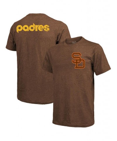 Men's Threads Brown San Diego Padres Throwback Logo Tri-Blend T-shirt $30.24 T-Shirts