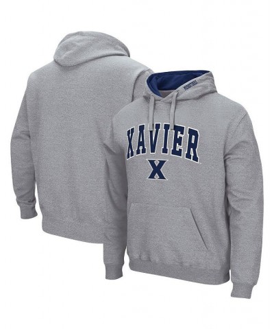 Men's Heathered Gray Xavier Musketeers Arch and Logo Pullover Hoodie $25.30 Sweatshirt