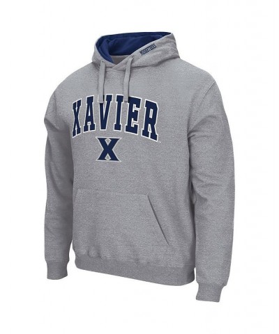 Men's Heathered Gray Xavier Musketeers Arch and Logo Pullover Hoodie $25.30 Sweatshirt