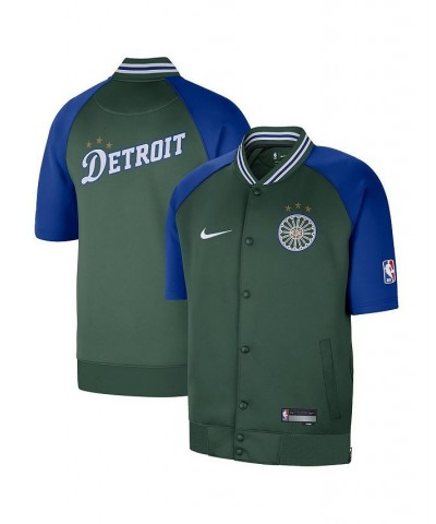 Men's Green Detroit Pistons 2022/23 City Edition Showtime Raglan Short Sleeve Full-Snap Jacket $59.50 Jackets