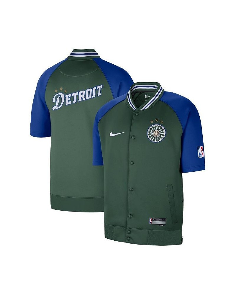 Men's Green Detroit Pistons 2022/23 City Edition Showtime Raglan Short Sleeve Full-Snap Jacket $59.50 Jackets