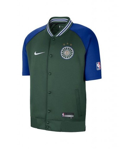 Men's Green Detroit Pistons 2022/23 City Edition Showtime Raglan Short Sleeve Full-Snap Jacket $59.50 Jackets