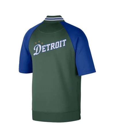 Men's Green Detroit Pistons 2022/23 City Edition Showtime Raglan Short Sleeve Full-Snap Jacket $59.50 Jackets