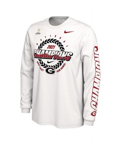 Men's White Georgia Bulldogs College Football Playoff 2021 National Champions Expression Long Sleeve T-shirt $17.28 T-Shirts