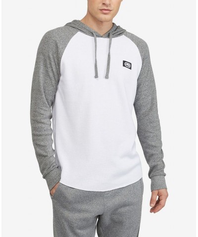 Men's Mixed Up Raglan Hooded Thermal Sweater Open White $20.64 Sweatshirt