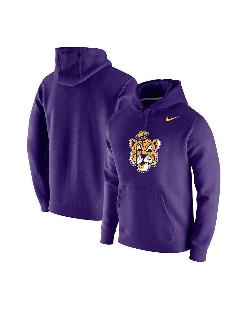 Men's Purple LSU Tigers Vintage-Inspired School Logo Pullover Hoodie $44.19 Sweatshirt