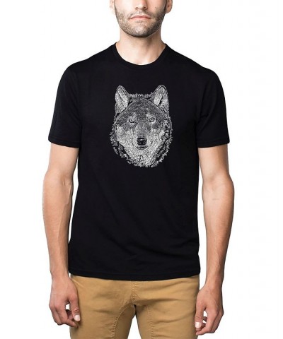 Men's Premium Word Art T-shirt - Wolf Black $25.64 T-Shirts