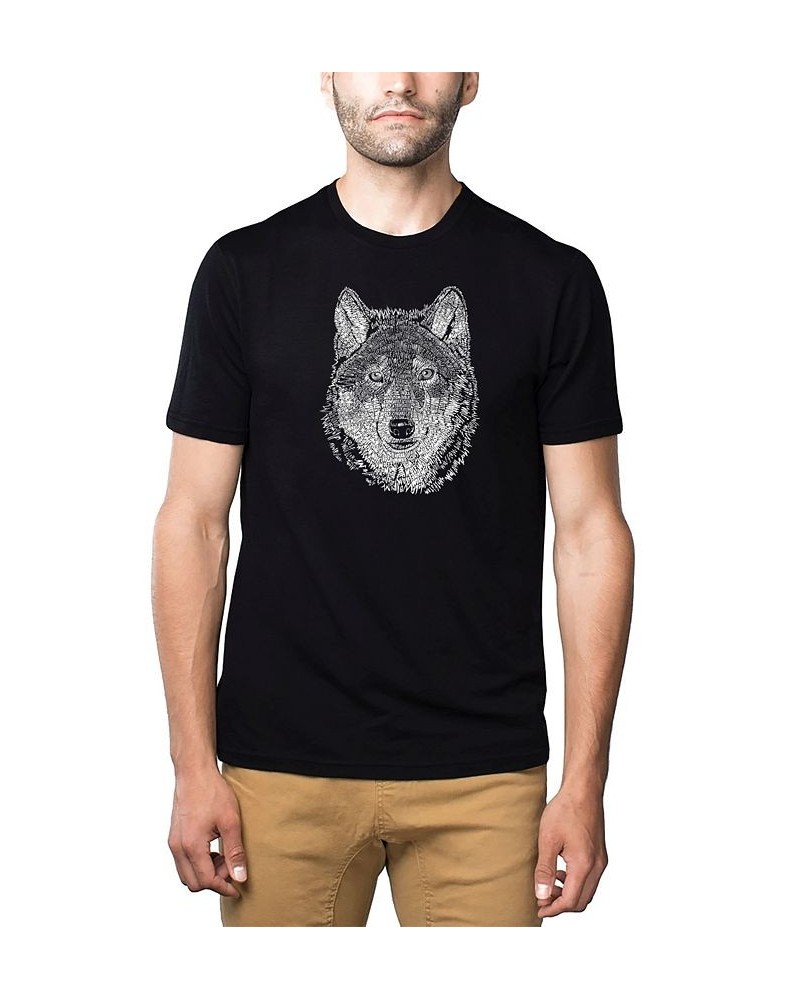 Men's Premium Word Art T-shirt - Wolf Black $25.64 T-Shirts