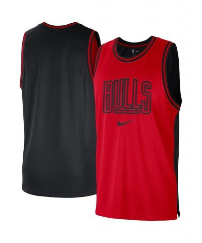 Men's Red, Black Chicago Bulls Courtside Versus Force Split DNA Performance Mesh Tank Top $21.20 T-Shirts