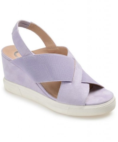 Women's Ronnie Wedge Sandals Purple $50.99 Shoes